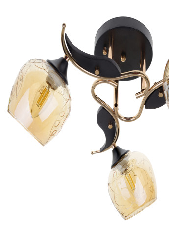 Люстра на 3 плафони чорна і золотиста LK-703S/3 E27 BK+FG Brille (220133414)