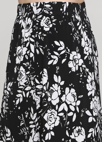 Спідниця Avon а-силует квіткова чорно-біла кежуал трикотаж, поліестер