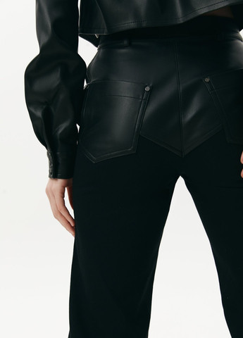 Черные кэжуал демисезонные клеш брюки Gepur