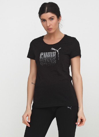 Черная всесезон футболка с коротким рукавом Puma