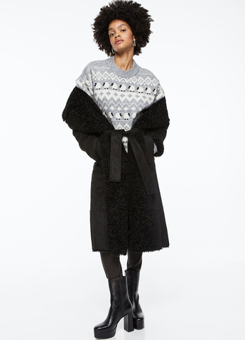 Светло-серый демисезонный кофта свободного кроя джемпер H&M