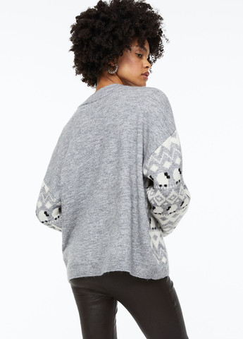 Светло-серый демисезонный кофта свободного кроя джемпер H&M