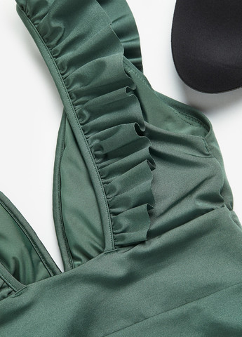 Зеленый летний купальник слитный H&M