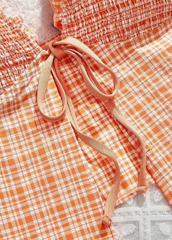 Помаранчевий демісезонний купальник (топ, трусики) танкіні, роздільний SHEIN