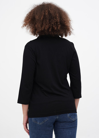 Черная женская футболка-поло Minus однотонная