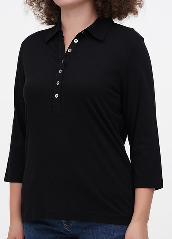 Черная женская футболка-поло Minus однотонная