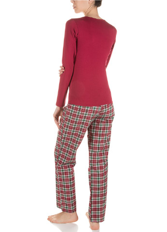 Бордовая всесезон пижама (лонгслив, брюки) лонгслив + брюки DoReMi