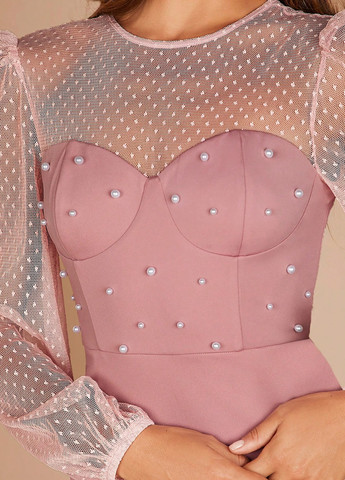 Пудрова кежуал сукня футляр SHEIN однотонна