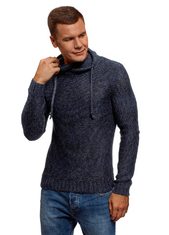 Темно-синий демисезонный свитер хомут Oodji
