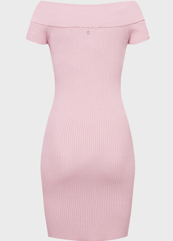 Світло-рожева кежуал сукня силуетна, з відкритими плечима Guess однотонна