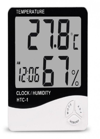 Цифровой термогигрометр метеостанция UKC HTC-1 Белый No Brand (253932401)