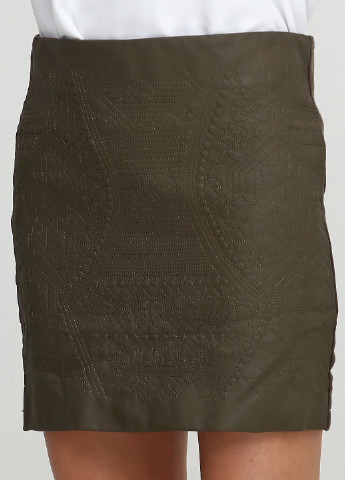 Оливковая (хаки) кэжуал однотонная юбка Cache Cache