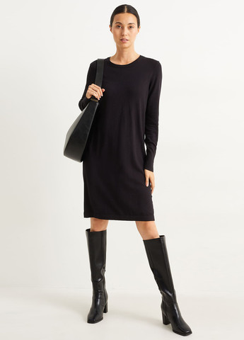 Черное кэжуал платье C&A однотонное