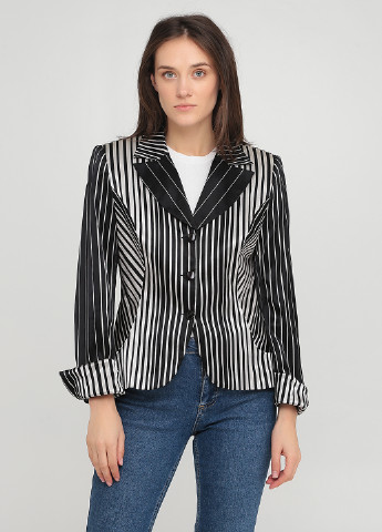 Черно-белый деловой пиджак Petro Soroka - полосатый - демисезонный