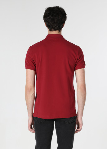 Темно-красная футболка-поло для мужчин Colin's однотонная