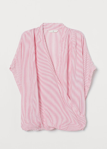 Розовая летняя блуза на запах H&M