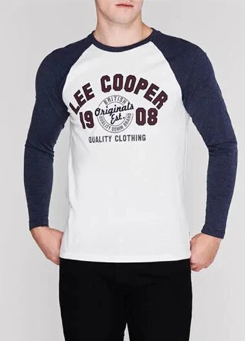 Темно-синий демисезонный кэжуал лонгслив Lee Cooper с надписями