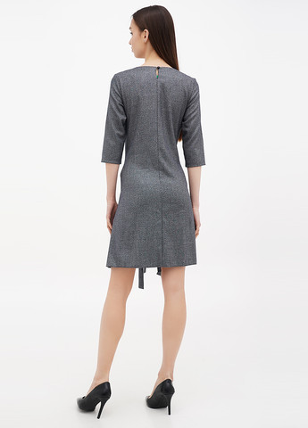 Темно-синее кэжуал платье а-силуэт Sassofono меланжевое