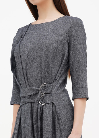 Темно-синее кэжуал платье а-силуэт Sassofono меланжевое