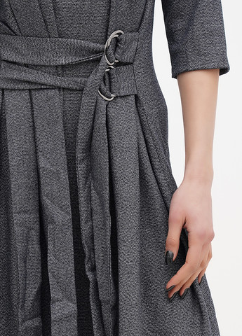 Темно-синее кэжуал платье а-силуэт Sassofono меланжевое