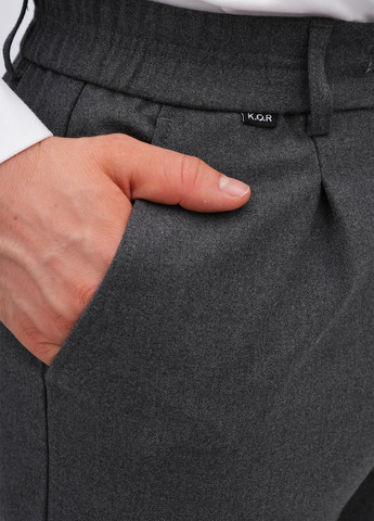 Темно-серые кэжуал демисезонные зауженные брюки K.O.R