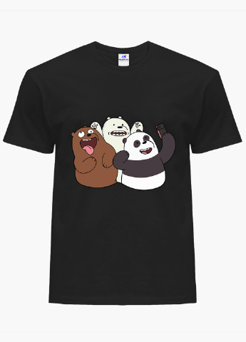 Чорна демісезон футболка жіноча вся правда про ведмедів (we bare bears) (8976-2665) xxl MobiPrint