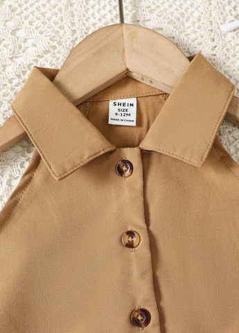 Темно-бежевий літній костюм (топ, спідниця) SHEIN