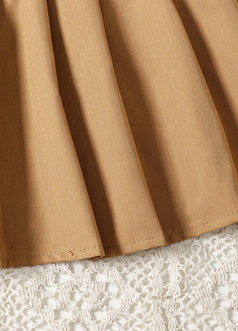 Темно-бежевий літній костюм (топ, спідниця) SHEIN