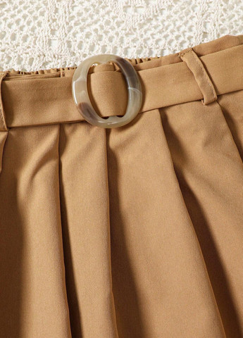 Темно-бежевий літній костюм (топ, спідниця) SHEIN