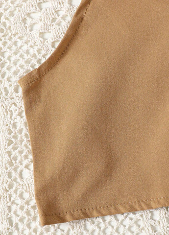 Темно-бежевий літній костюм (топ, спідниця) SHEIN