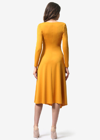 Жовтий кежуал сукня, сукня кльош Lada Lucci однотонна