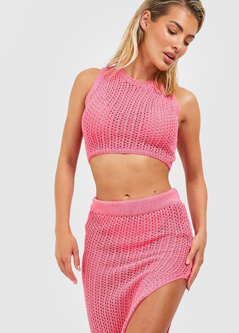 Розовый летний комплект (топ, юбка) Boohoo
