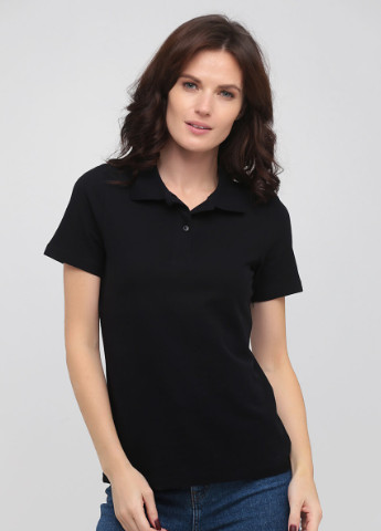 Женская черная футболка поло Stedman однотонная