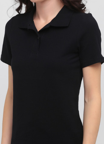 Черная женская футболка-женское хлопковое поло с коротким рукавом Stedman однотонная