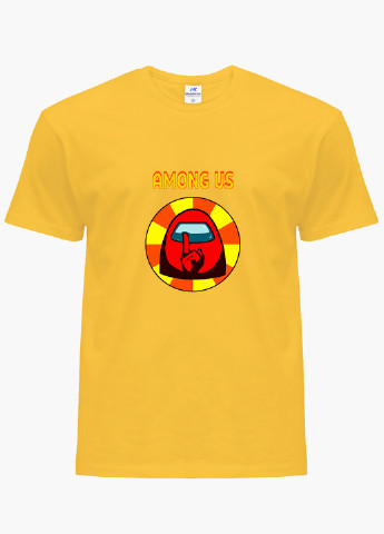 Желтая демисезонная футболка детская амонг ас красный (among us red)(9224-2412) MobiPrint