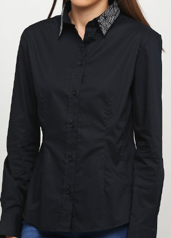 Черная кэжуал рубашка однотонная Frankie Morello