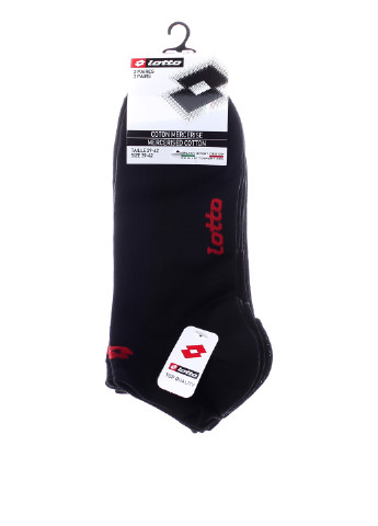 Шкарпетки (3 пари) Lotto з ущільненім носком логотипи чорні повсякденні