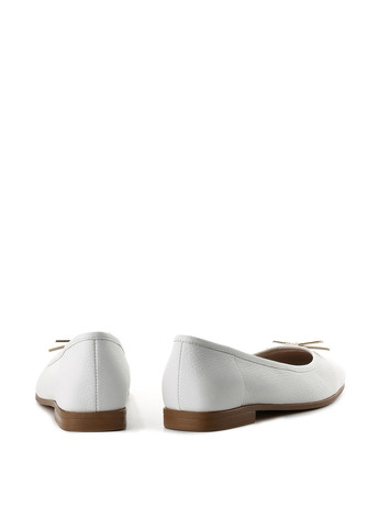 Жіночі балетки Le'BERDES | білі однотонні бант натуральна шкіра (360795563)