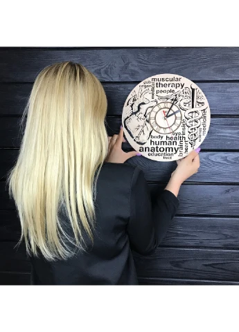 Тематичний настінний годинник з дерева «Анатомія» 7Arts (253566649)