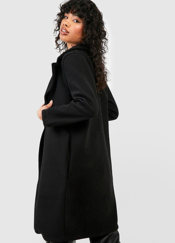 Черное демисезонное Пальто однобортное Boohoo