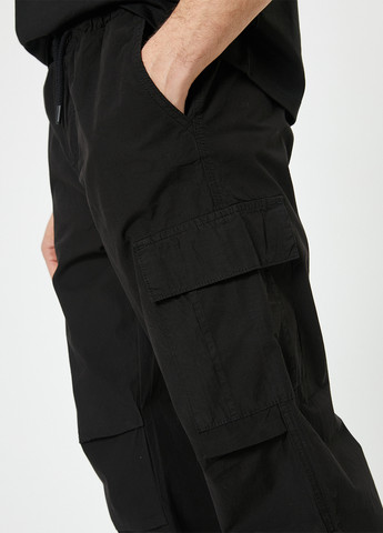 Черные кэжуал демисезонные карго брюки KOTON