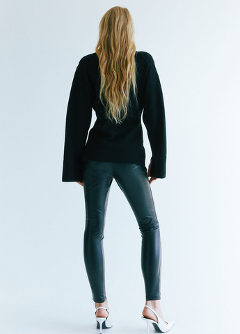 Черные демисезонные леггинсы H&M