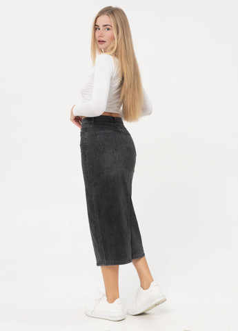 Темно-серая джинсовая однотонная юбка Icon