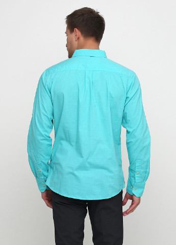 Бирюзовая кэжуал рубашка однотонная Reef с длинным рукавом