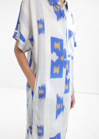 Білий кежуал сукня сукня-сорочка Parfois з абстрактним візерунком
