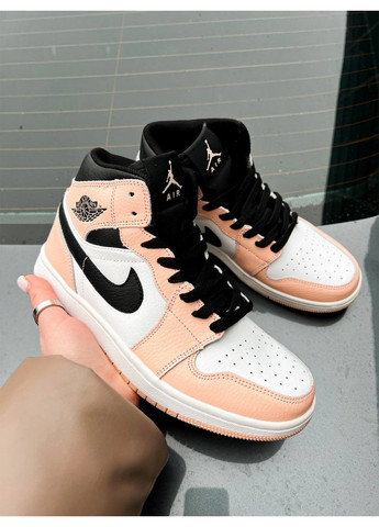 Цветные демисезонные кроссовки Nike Air Jordan Retro 1 Sweet Coral