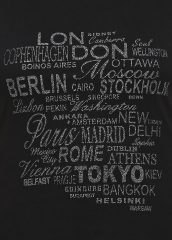 Черная летняя футболка London Look