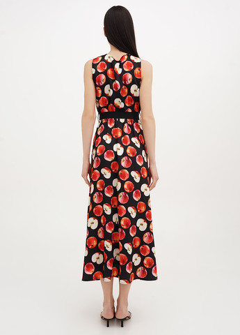 Чорна кежуал сукня кльош Lumina з малюнком