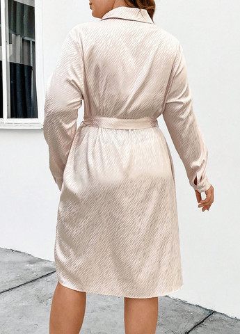 Пудровое кэжуал платье рубашка SHEIN зебра