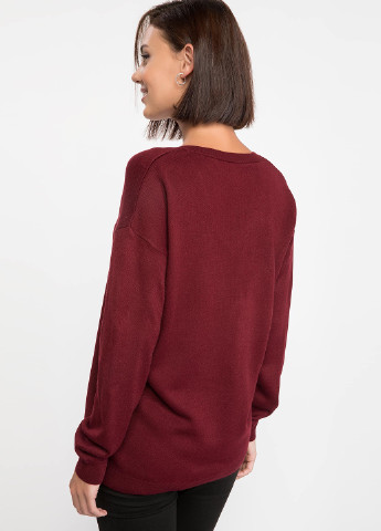 Бордовий демісезонний пуловер пуловер DeFacto